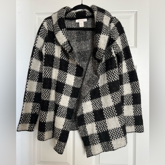 Ellen Tracy Plaid wool blend sweater - Picture 2 of 3